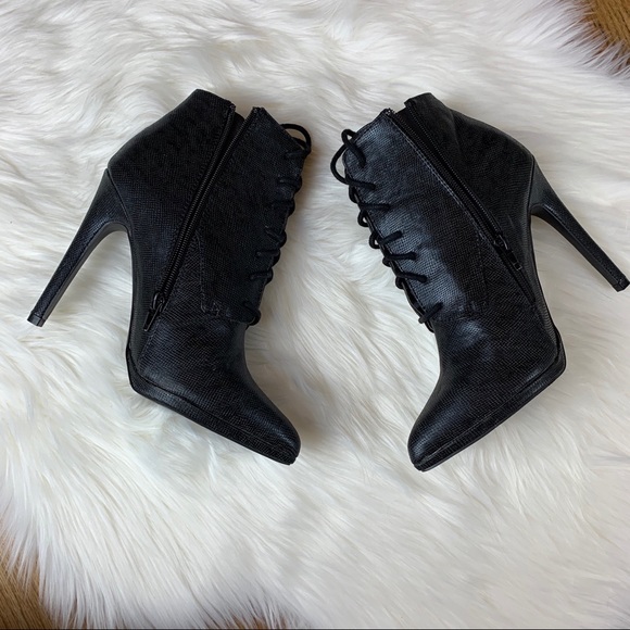 Qupid Lace-up Stiletto Bootie - Picture 2 of 8